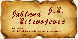 Jablana Milivojević vizit kartica